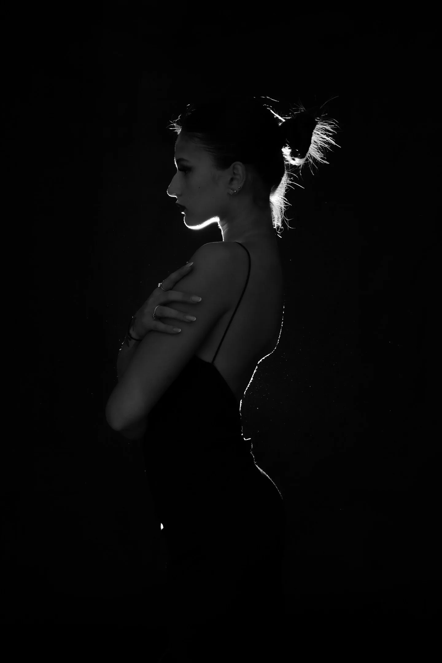 Woman portrait in black styling, Aberdeen